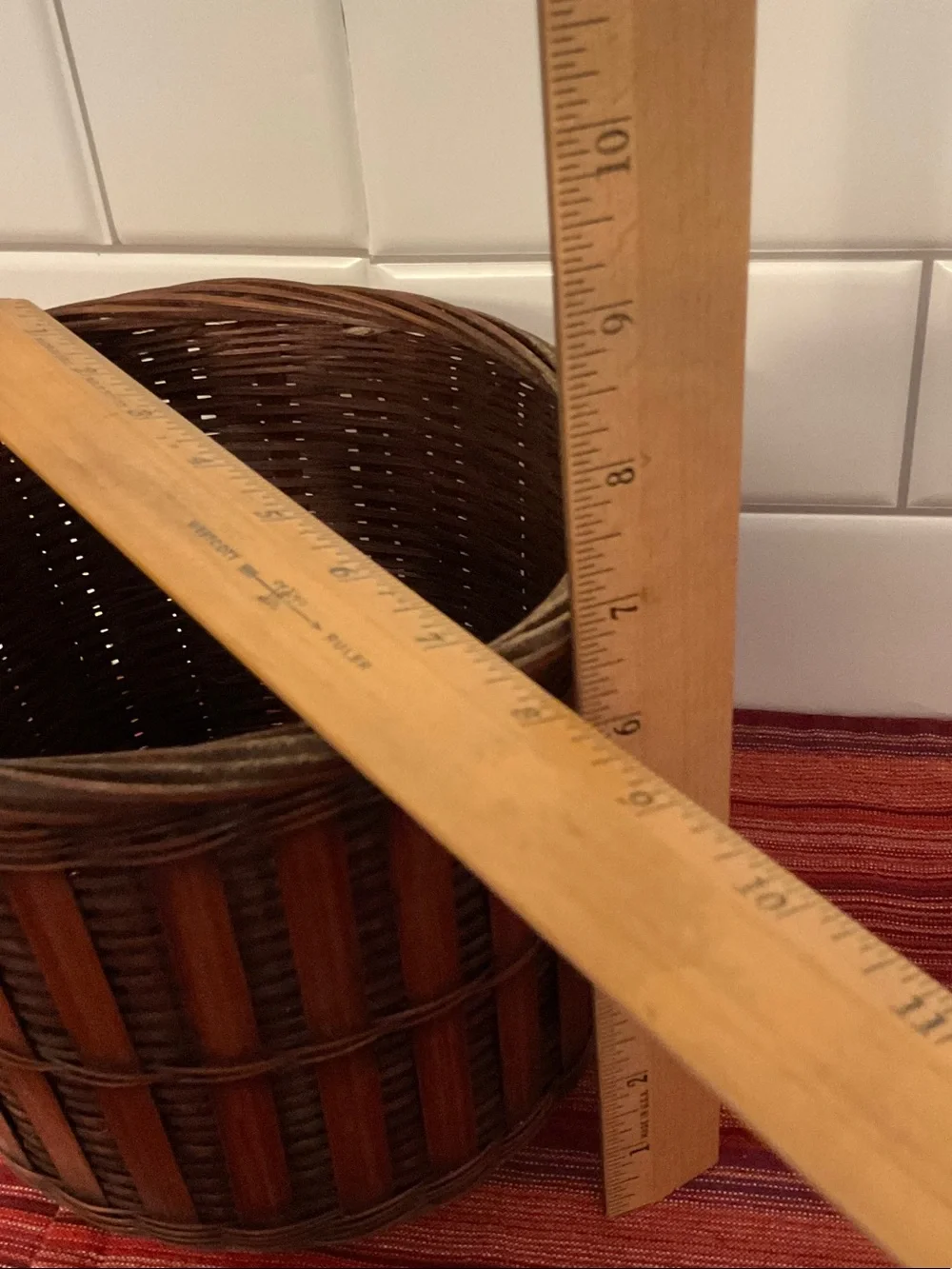 Handwoven Brown Rattan Storage Basket - Classic Home Accent 7”